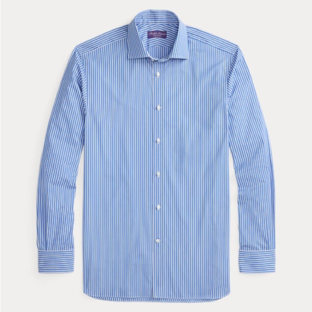 POLO RALPH LAURAN STRIPED BOTTON DOWN SHIRT - SIZE 16 BLUE (NEW WITHOUT TAGS)